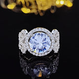 New Arrival Luxury Halo Round Cut AAA+ Quality CZ Diamonds Engagement Ring