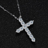 Marvelous  2.5, 3, 4mm  Real High Quality Moissanite Diamonds Jesus Cross Pendant Necklace - Fine Jewellery