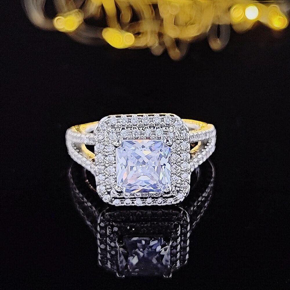 2022 New Arrival Luxury Princess AAA+ Quality CZ Diamonds Engagement Fashion Ring - The Jewellery Supermarket