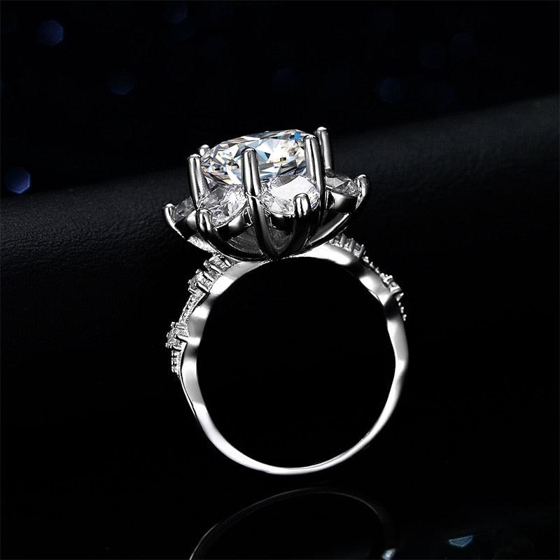 Sun Flower Design 5 Carat High Quality Moissanite Diamond Luxury Promise Statement Ring and Pendant - The Jewellery Supermarket
