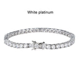 Sparkling Real D Colour VVS 4mm Moissanite Full High Quality Moissanite Diamonds Tennis Bracelet - Fine Jewellery - The Jewellery Supermarket