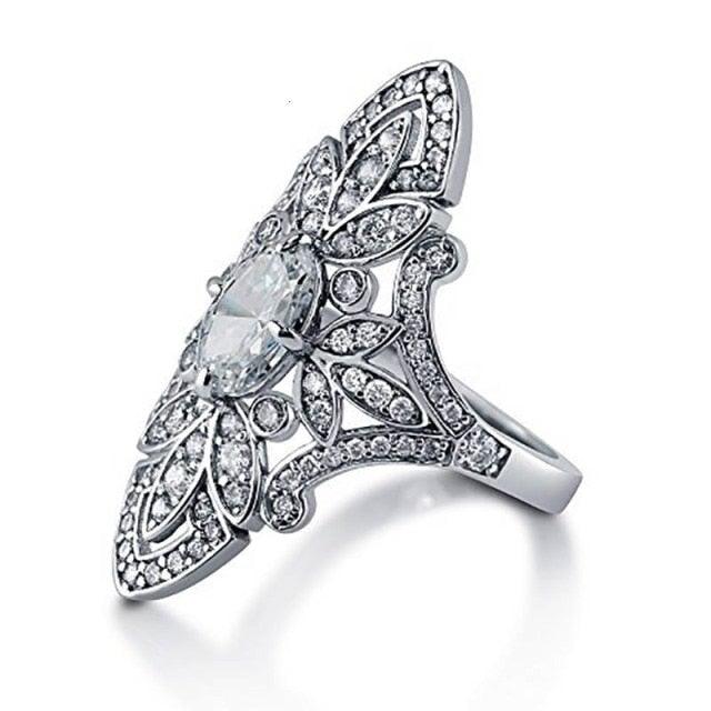 Luxury Geometric Shaped AAA+ Cubic Zirconia Diamonds Ring - The Jewellery Supermarket
