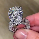 Gorgeous Big Pear Cut AAA+ Cubic Zirconia Diamonds Promise Engagement Ring - The Jewellery Supermarket