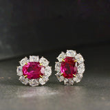 Fantastic Lab Created Ruby Gemstone Earrings/Necklace/Ring Wedding Engagement Jewelry Set - The Jewellery Supermarket