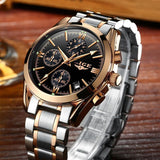 Great Gifts for Men - Top Luxury Brand Military Sport Quartz Full Steel Casual Business gold watch - The Jewellery Supermarket