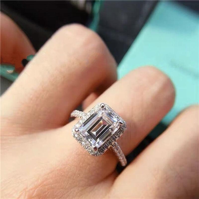 *NEW* Handmade Sterling Silver High Quality AAA+ Cubic Zirconia Diamonds  Engagement Ring - The Jewellery Supermarket