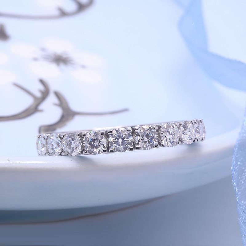 Fabulous 2.5mm 1.5ctw DF Color Round Moissanite Diamond Eternity Ring - The Jewellery Supermarket