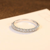 Simple Row Clear ♥︎ High Quality Simulated Diamond ♥︎ Eternity Ring - The Jewellery Supermarket