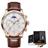 Great Gifts for Men - Top Brand Luxury 24Hour Moon Phase Sport Waterproof Quartz Watch - The Jewellery Supermarket