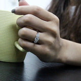 Wonderful 2ctw Round Cut Moissanite Diamond Double Halo Engagement & Wedding Ring - The Jewellery Supermarket