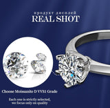 Best Selection - Brilliant Classic Six Claw 1ct~3ct Genuine Moissanite Diamond Rings - The Jewellery Supermarket