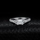 *NEW* Vintage Celtic Sterling Silver AAAA High Quality Simulated Diamonds Ring - The Jewellery Supermarket