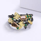Fashion Black Gold Two-tone Translucent AAA+ Zircon Ring - The Jewellery Supermarket