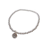 Charming Gifts - Fashion Silver Colour Cute Smiley Love Heart String of Beads Bracelets - The Jewellery Supermarket