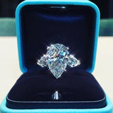Luxury Crystal Water Drop AAA+ Cubic Zirconia Diamonds  Exquisite Ring
