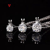 Sensational Real 1/2/3 Carat D Color Moissanite Diamonds Sparkling Necklaces
