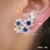 Brilliant Jewellery Blue/White Round AAA+ Cubic Zirconia Diamonds Luxury Earrings - The Jewellery Supermarket