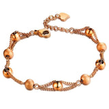 Stainless Steel Hand Heart Gold Color Bead Chain Bracelet - The Jewellery Supermarket
