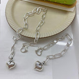Elegant Vintage Hip Hop Creative LOVE Heart Pendant Thick Chain Bracelet