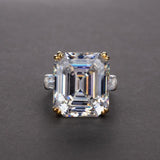Luxury Square Pink Yellow White High Quality Asscher Cut Simulated Lab Diamond Wedding Rings - The Jewellery Supermarket