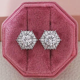 New Trendy 925 Sterling Silver AAA+ Cubic Zirconia Diamonds Earrings