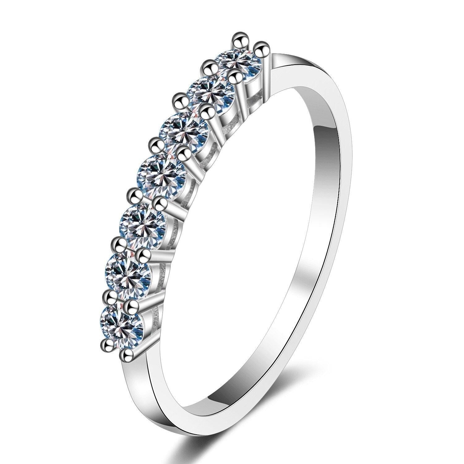 Fabulous Moissanite Diamonds Eternity Ring 0.7 ct D Color VVS1 Clarity Platinum Plated Ring - The Jewellery Supermarket