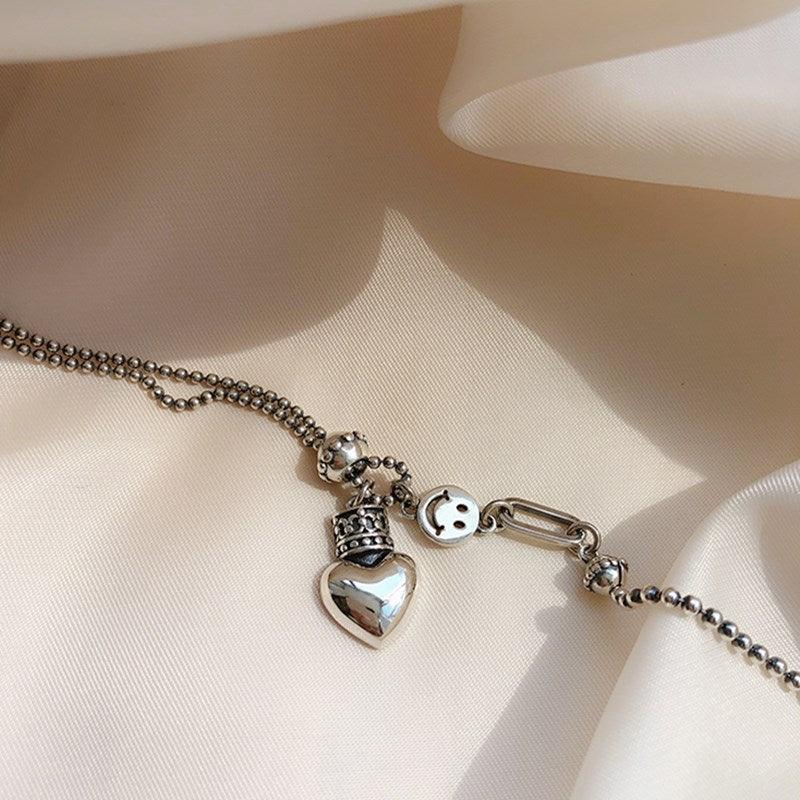 Best Gift Deals - New Trendy Elegant Vintage LOVE Heart Splicing Chain Necklace - The Jewellery Supermarket