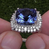 Blue ♥︎ High Quality AAA+ Cubic Zirconia Diamonds ♥︎ Elegant Lady's Ring - The Jewellery Supermarket