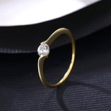Lovely Fine Jewelry ♥︎ Simulated Diamond ♥︎ 14KGP Silver Wedding Ring