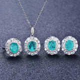 Superb Brazilian Paraiba Tourmaline Gemstone Earrings/Pendant/Necklace/Ring Jewellery Set