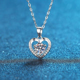 Fine Jewellery Gift - Charming Certified 1.0ct Moissanite Diamond Heart Necklace