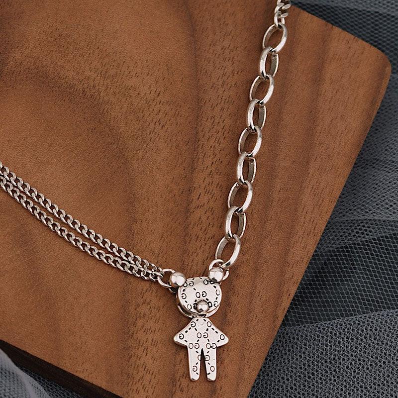 Best Gift ideas - New Trend Creative Design Chain Alphabet Bear Couples Necklace - The Jewellery Supermarket