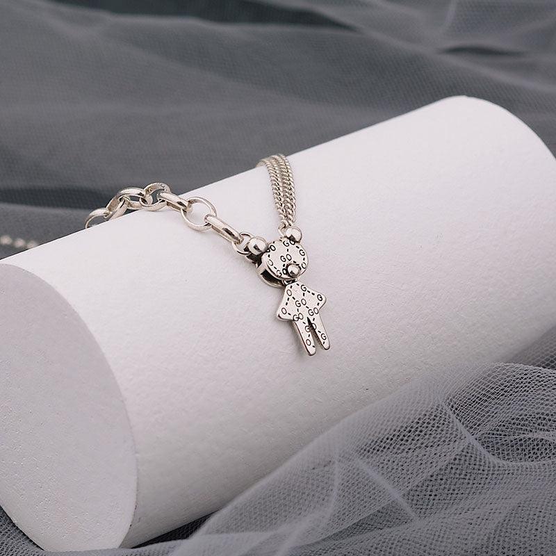 Best Gift ideas - New Trend Creative Design Chain Alphabet Bear Couples Necklace - The Jewellery Supermarket