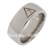 Great Gifts - Polished Dome 14th Masonic Tungsten Ring - The Jewellery Supermarket