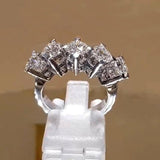 *NEW* Brilliant Trendy 5 Round High Quality AAA+ Cubic Zirconia Diamonds Design Ring